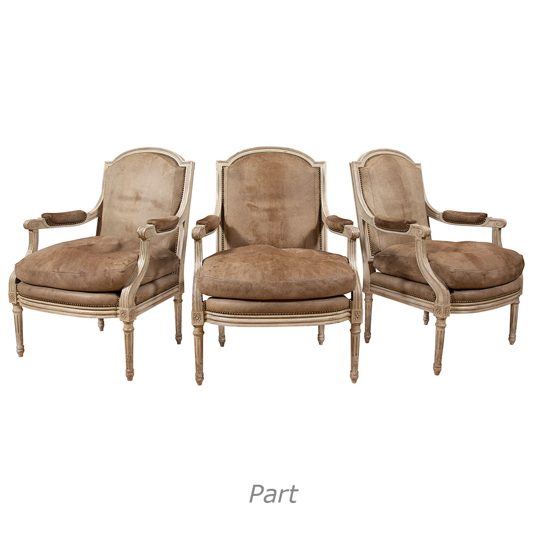 Appraisal: Set of Six Louis XVI Style Painted Fauteuils a la