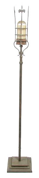 Appraisal: A Gothic style patinated metal floor lamp height ft in