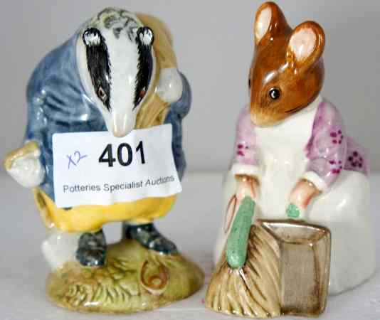 Appraisal: Beswick Beatrix Potter Figures Tommy Brock and Hunca Munca Sweeping