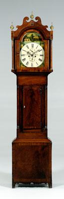 Appraisal: Georgian mahogany tall case clock arched and painted dial with