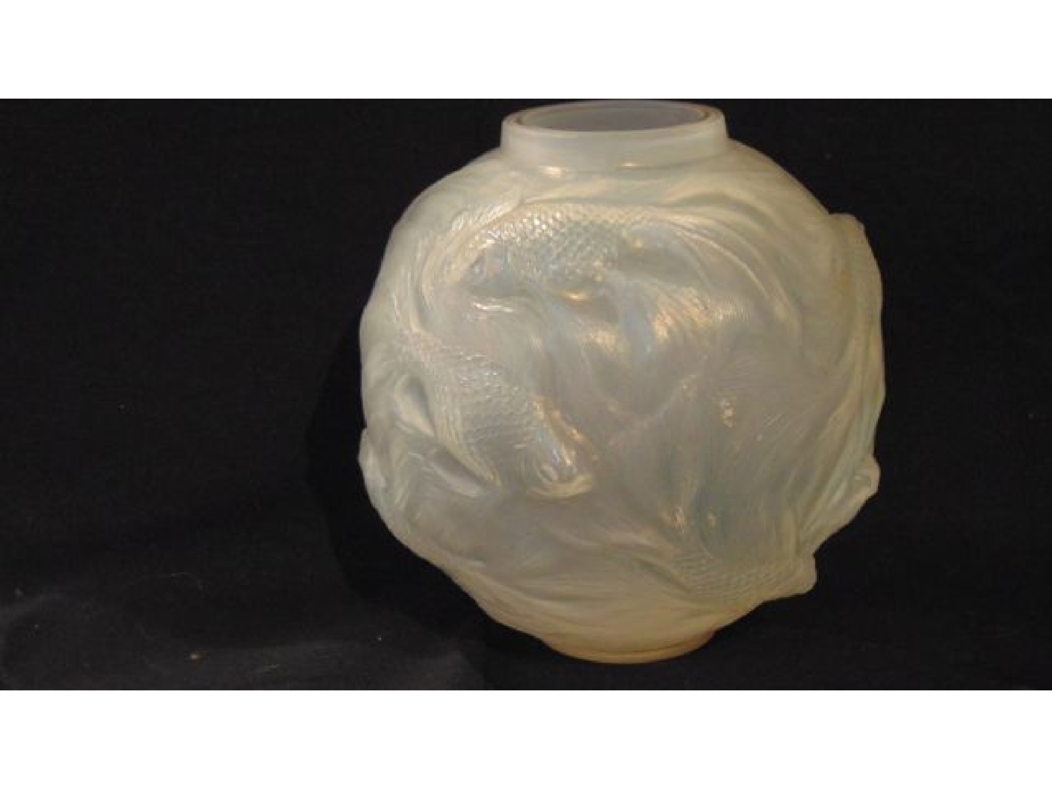 Appraisal: A glass vase of bulbous form designed by Rene Lalique