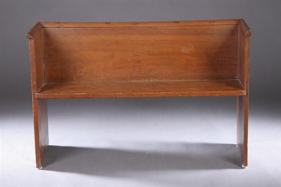 Appraisal: SHAKER PINE BENCH th century Rectangular plank-board seat raised on