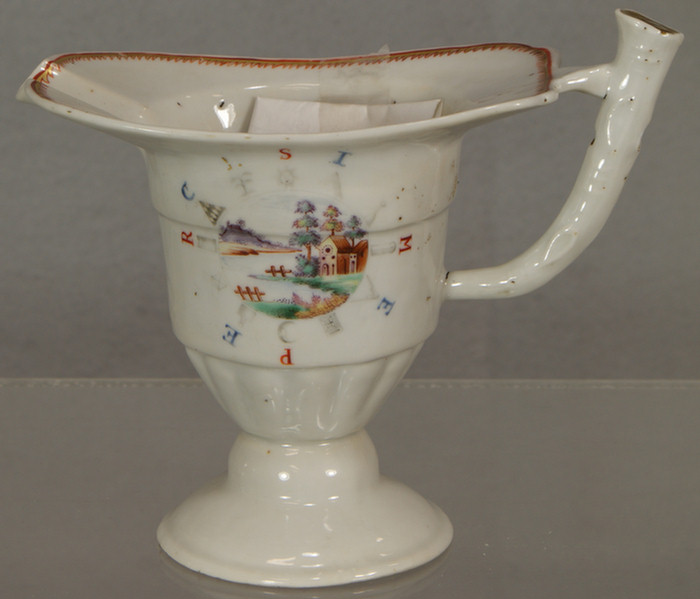 Appraisal: Rare Chinese Export helmet pitcher with Masonic decoration and Rebus