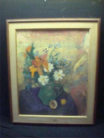 Appraisal: Two Art Pieces Ina Ovruceski E Johnson -oil on board