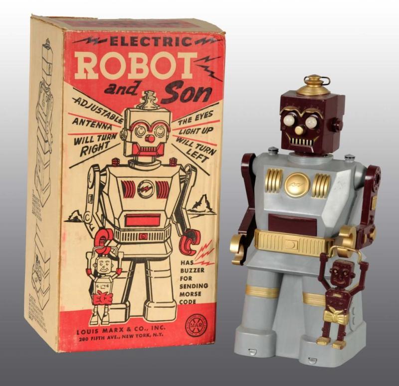 Appraisal: Marx Robot Son Battery-Operated Toy Description American Complete and battery