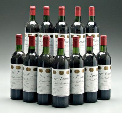 Appraisal: bottles red Bordeaux wine Clos Fourtet St Emilion Grand Cru