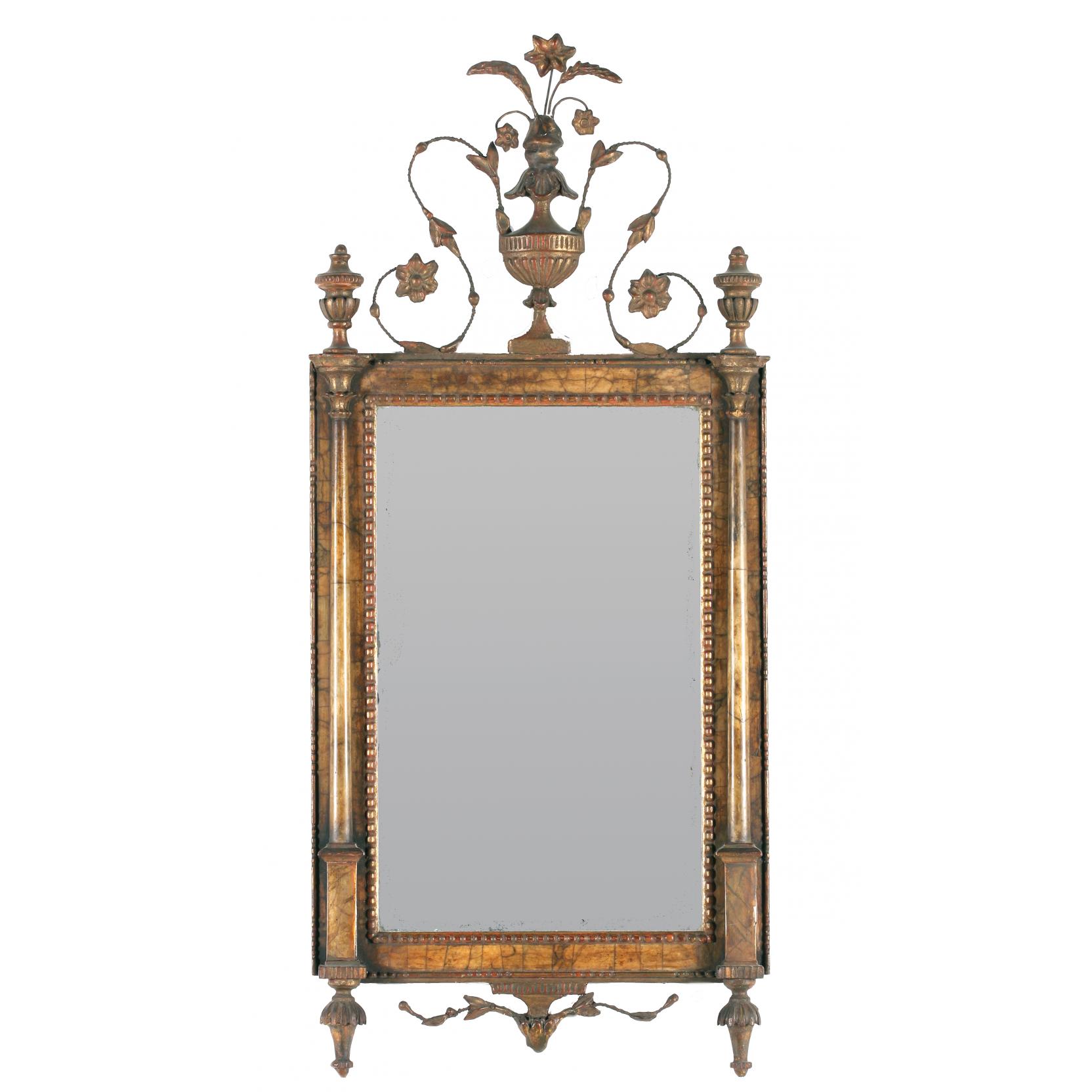 Appraisal: Neoclassical Continental Paint Decorated Wall Mirror circa carved and composition