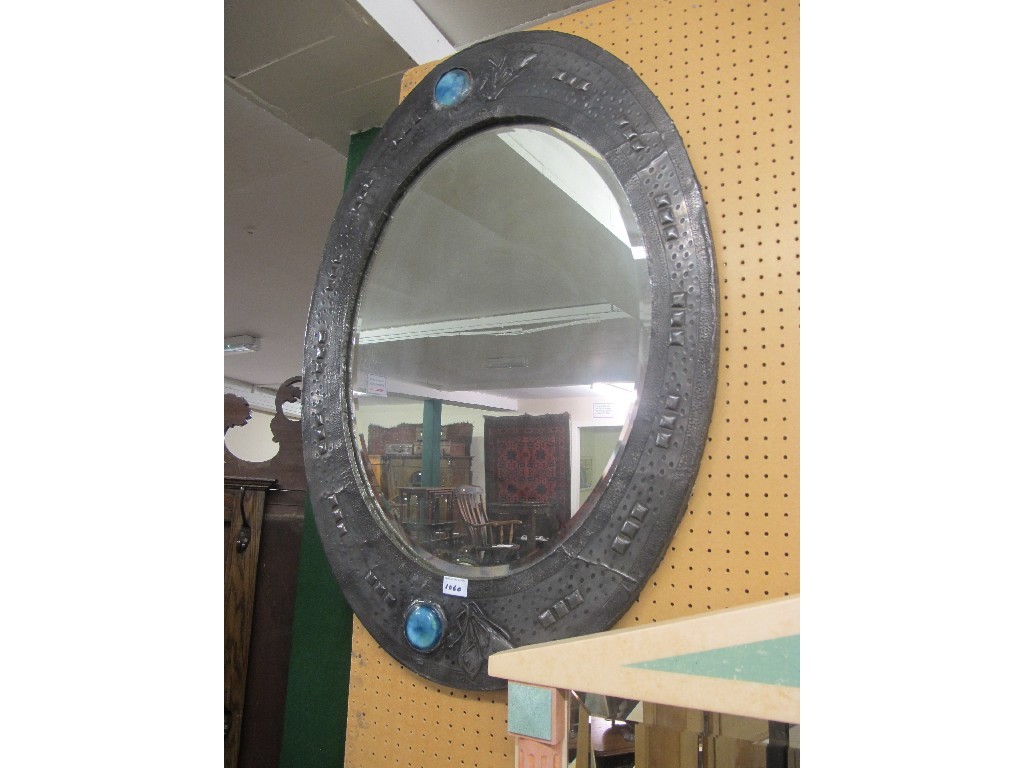 Appraisal: Arts and Crafts pewter framed wall mirror