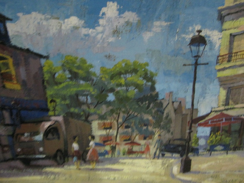 Appraisal: J VALLANCE Oil on canvas Continental street scene signed and