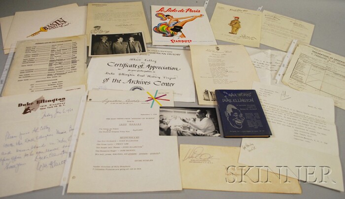 Appraisal: Duke Ellington and Al Celley Related Ephemera and Correspondence including