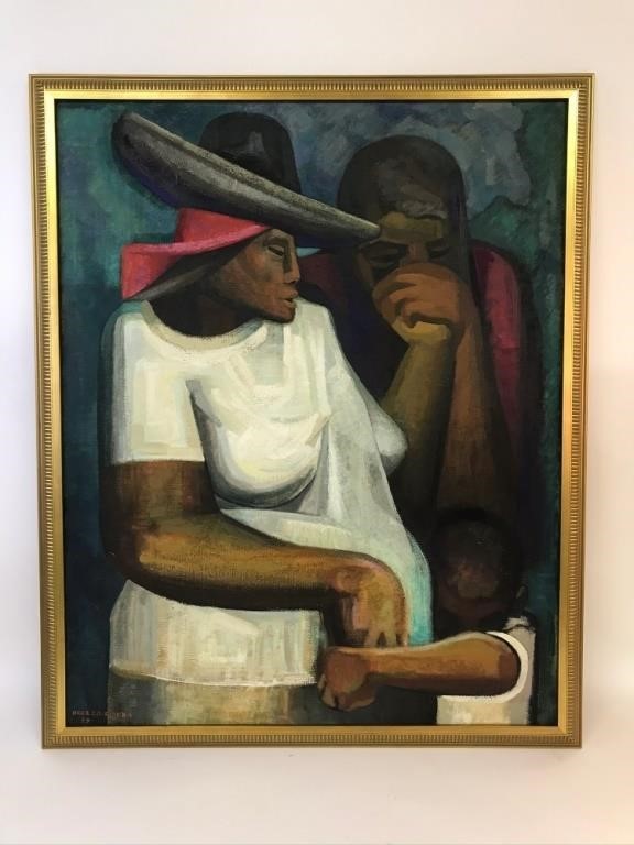 Appraisal: Mario Orozco Rivera Mexican - oil on canvas family portrait