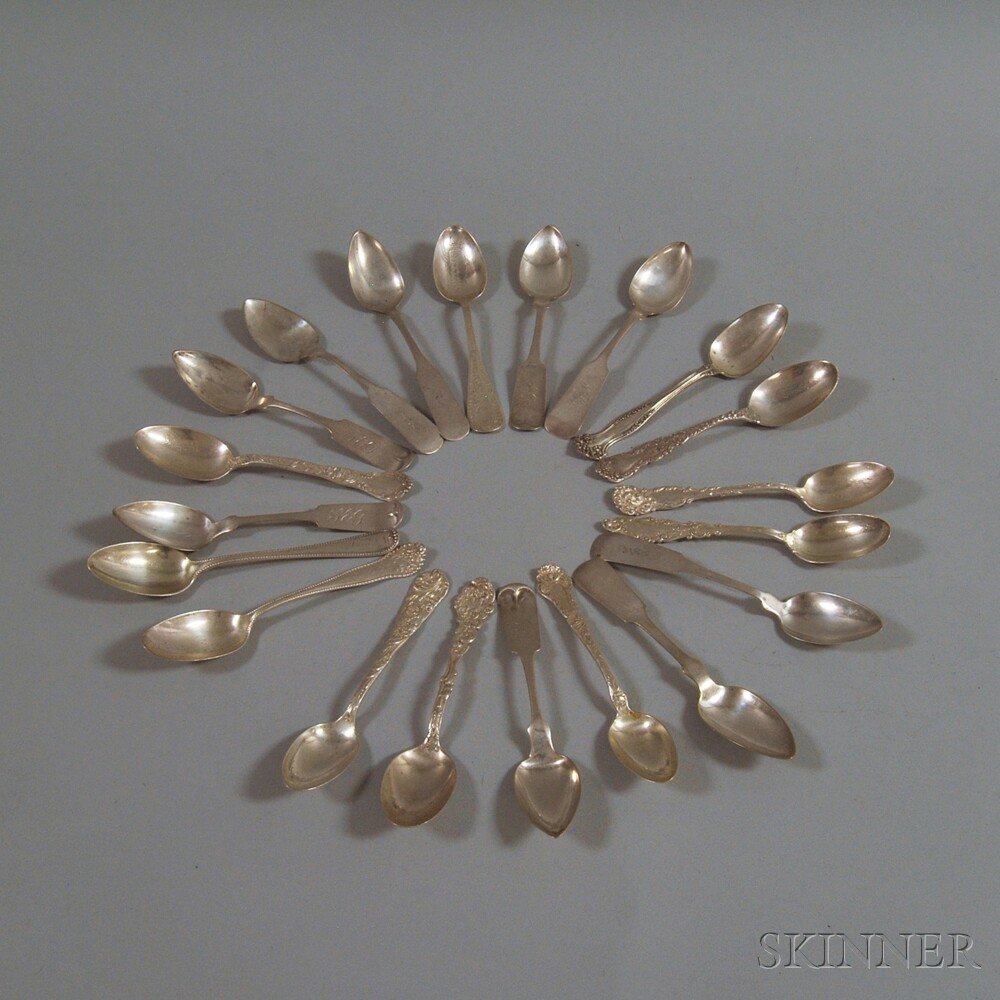 Appraisal: Small Collection of Silver Teaspoons ten sterling teaspoons various patterns