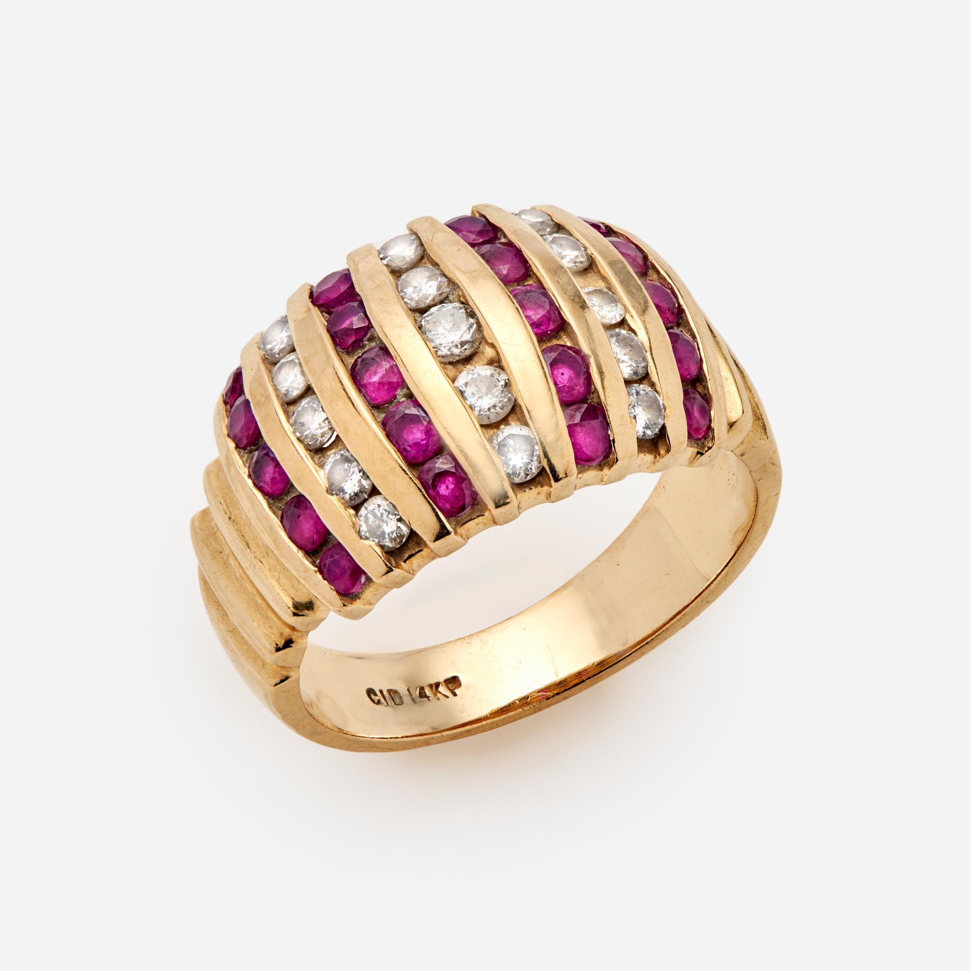 Appraisal: CLYDE DUNEIER RUBY DIAMOND CHANNEL SET RING K CID A