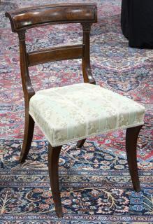 Appraisal: lot of Regency fruitwood side chairs each having a contoured