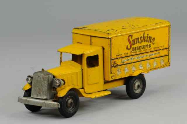 Appraisal: SUNSHINE BISCUITS Metalcraft pressed steel truck with van body containing