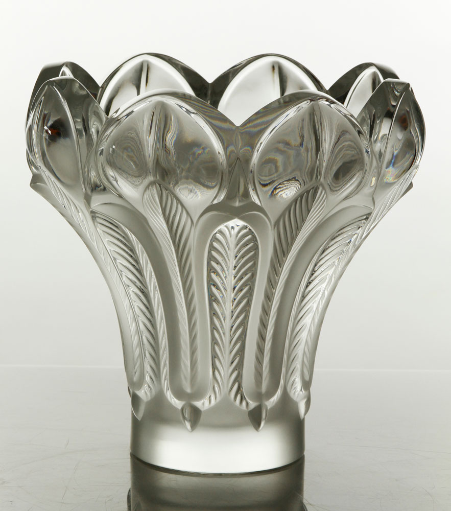 Appraisal: - Lalique Esna Vase Lalique Esna vase shape number frosted