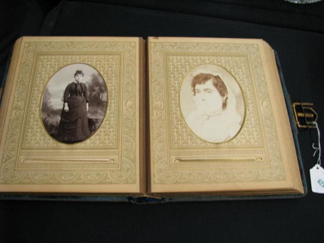 Appraisal: Victorian Velvet Photo Album with Photogravures and tintypes