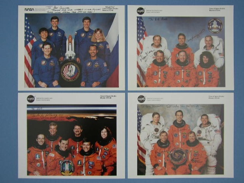 Appraisal: Shuttle Crew Portraits Four completely signed official NASA color lithographs