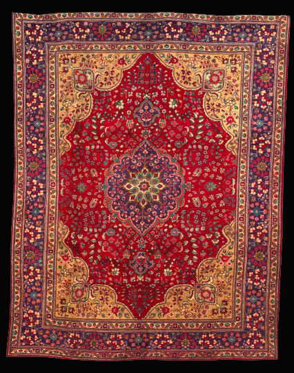 Appraisal: Semi-Antique Persian Tabriz Carpet ' x '