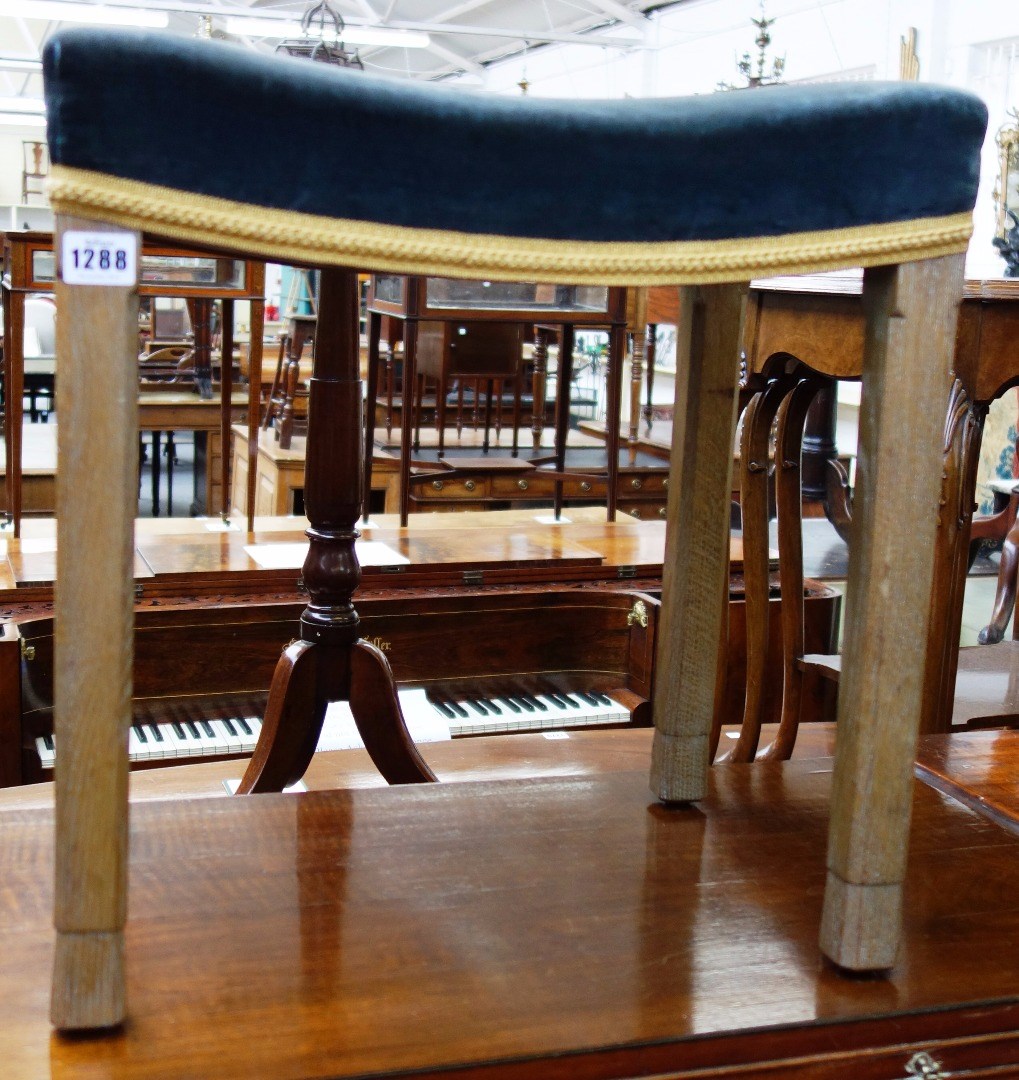 Appraisal: A th century limed oak Coronation stool for Elizabeth II