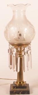 Appraisal: Marble and Brass Base table Lamp Having Colorless frosted glass