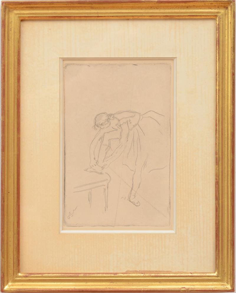 Appraisal: EDGAR DEGAS - DANSEUSE METTANT SON CHAUSSON DELTEIL Etching circa