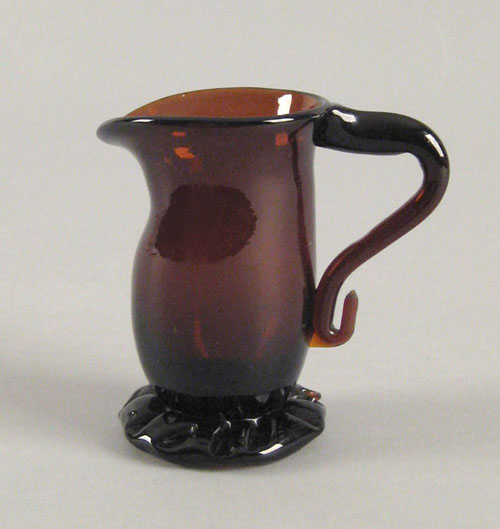 Appraisal: Unusual red amber cream pitcher early th c with applied