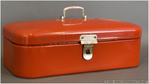 Appraisal: RED BREAD BOX W x H x D