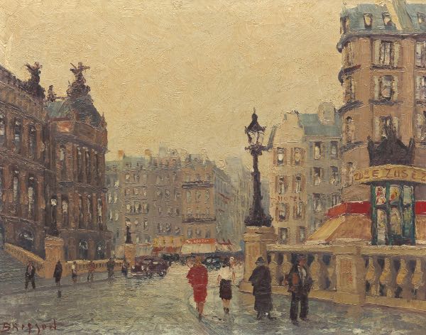 Appraisal: Maurice Brisson b x Paris Opera House Oil on canvas