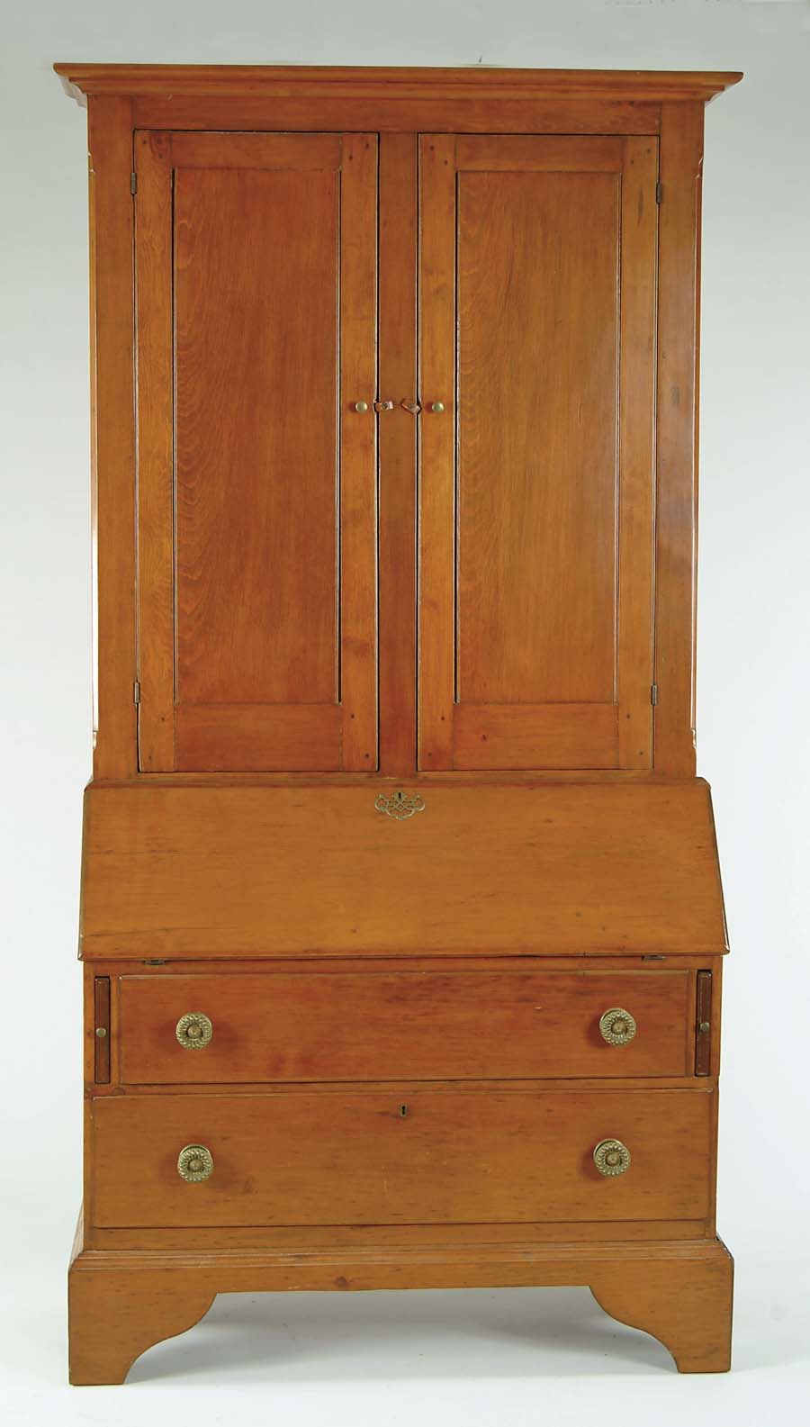 Appraisal: TALL COUNTRY PINE TWO PART SLANT LID SECRETARY Top section