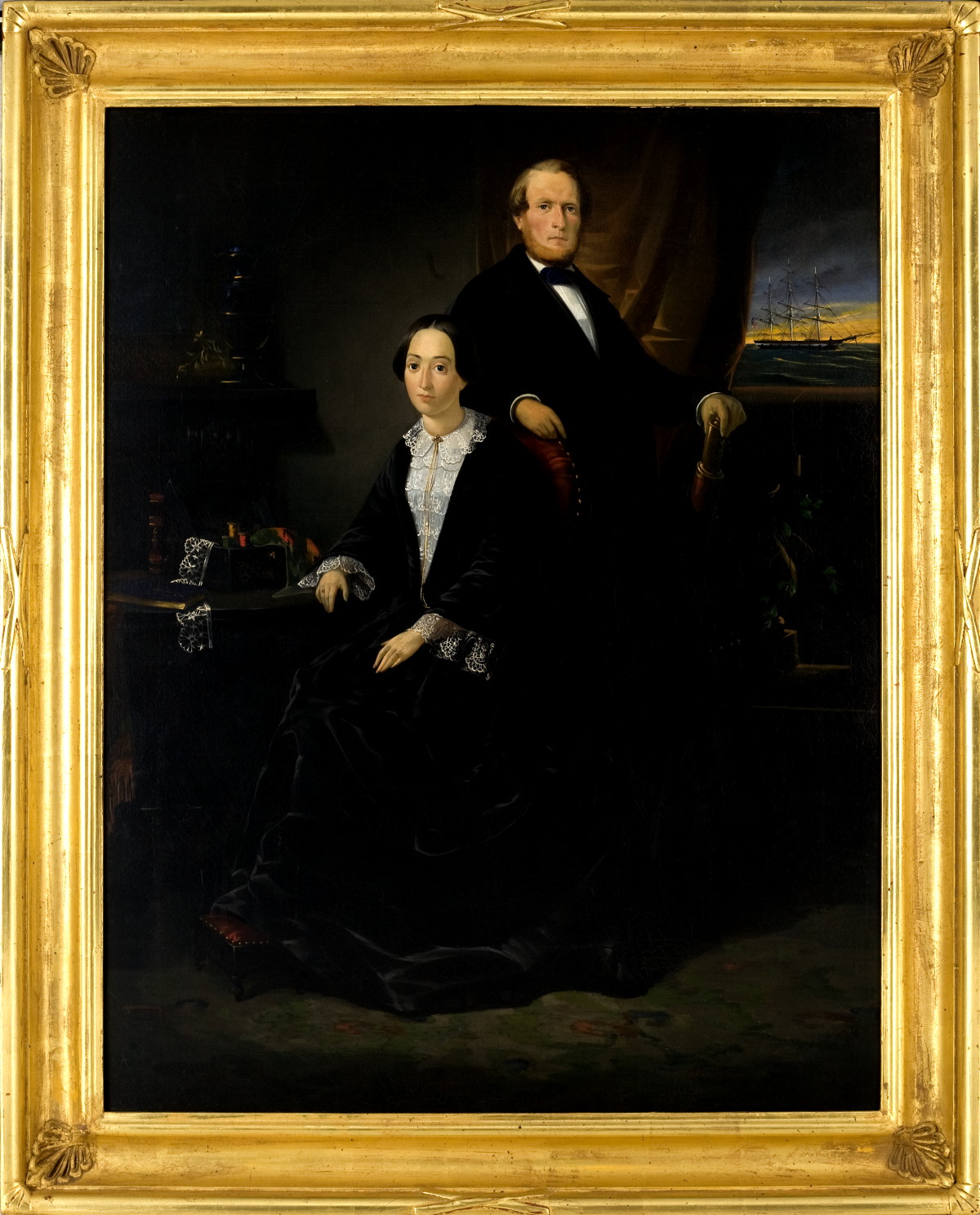 Appraisal: PORTRAIT OF AN AMERICAN SEA CAPTAIN AND HIS WIFE WITH