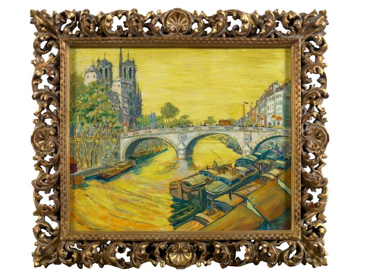 Appraisal: J Robert American Contemporary View of Notre Dame Cathedral and