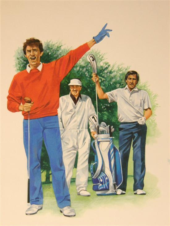 Appraisal: David F Smith original Golf World magazine illustration 'Seve Matchplay'