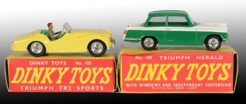 Appraisal: Lot of Dinky Toys Die-Cast Triumph Autos in OB Description