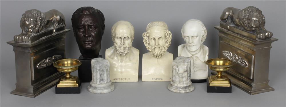 Appraisal: GROUP OF COMPOSITION BUSTS AND NEOCLASSICAL CABINET ARTICLES including three