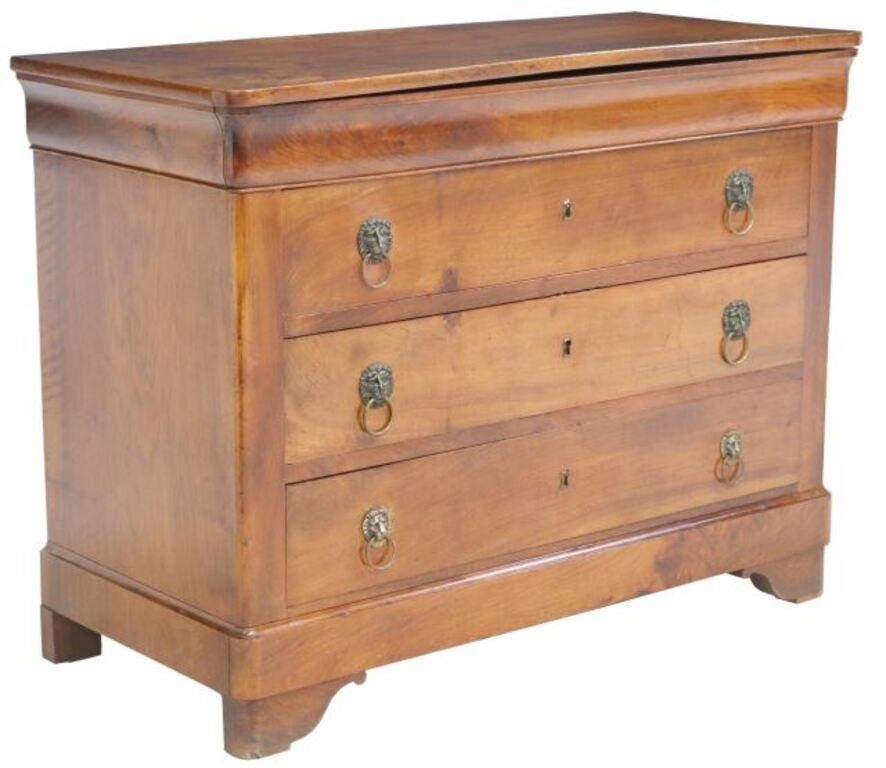 Appraisal: French Louis Philippe period walnut commode mid th c having