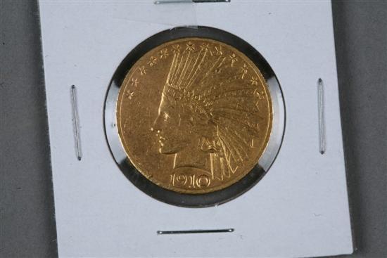 Appraisal: TEN DOLLAR GOLD COIN Indian head D mint mark