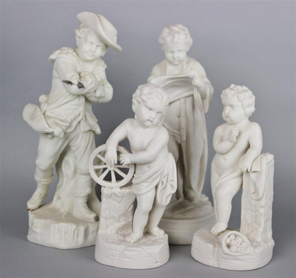 Appraisal: FOUR ENGLISH PARIAN FIGURES ca including a Copeland figure of