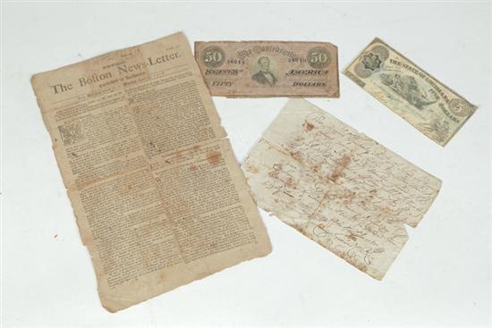 Appraisal: GOOD GROUP OF EPHEMERA Includes a copy of the March