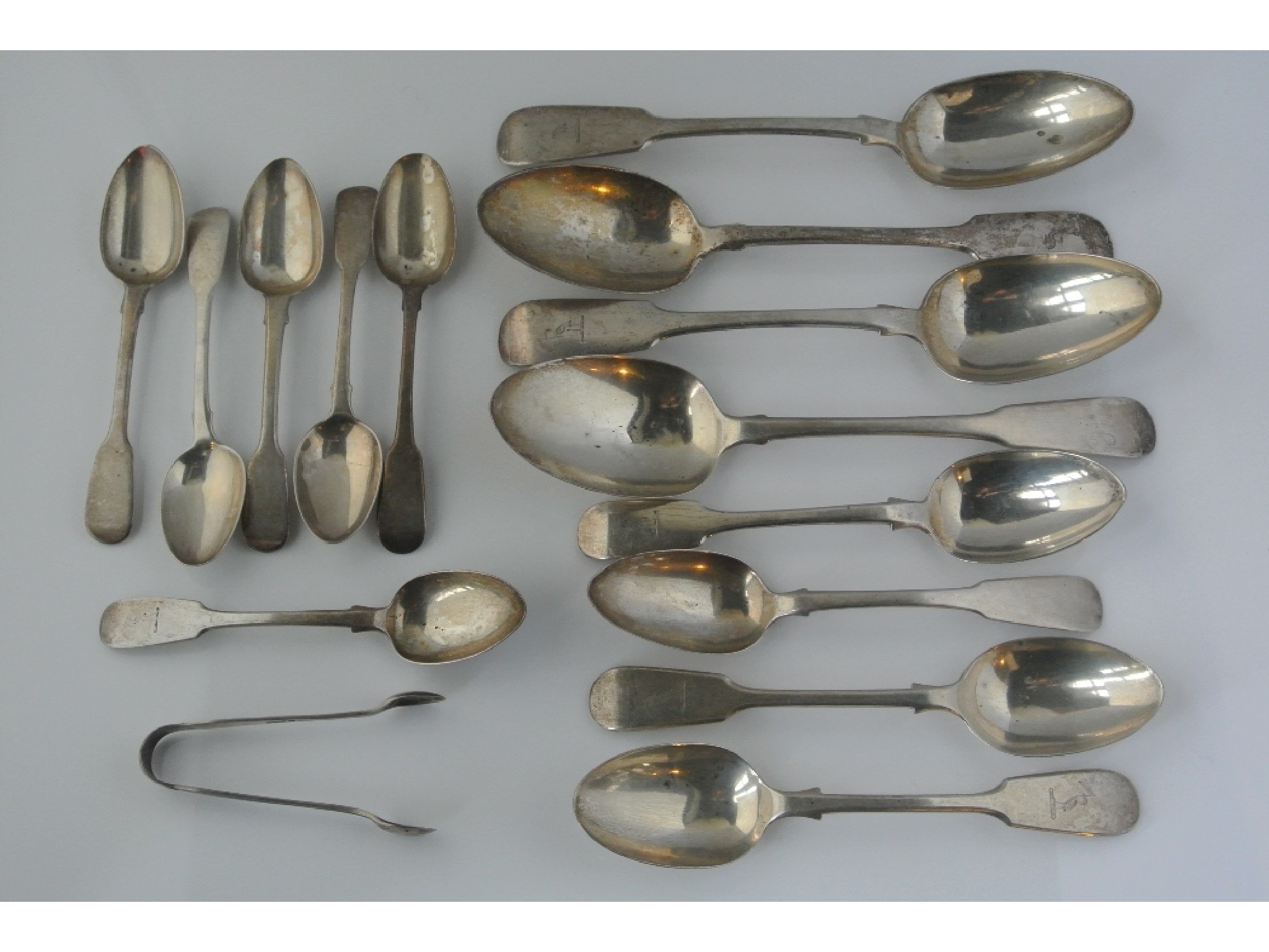 Appraisal: A mixed collection of Georgian and Victorian flatware four table