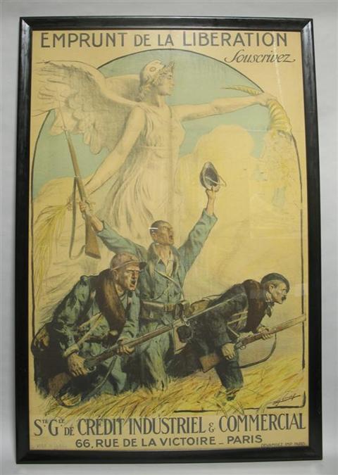 Appraisal: DEVAMBEC EMPRUNT DE LA LIBERATION Poster x in sight Framed