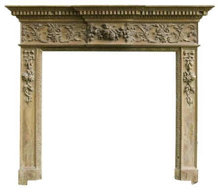 Appraisal: A stripped pine chimneypiece in George II style th century