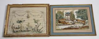 Appraisal: lot of Framed needlepoint samplers th century one decorated with