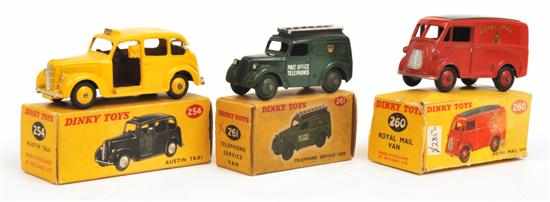 Appraisal: THREE DINKY COMMERCIALS including Dinky Royal Mail Van red body