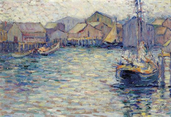 Appraisal: Versteeg American late th early th century HARBOR SCENEoil on