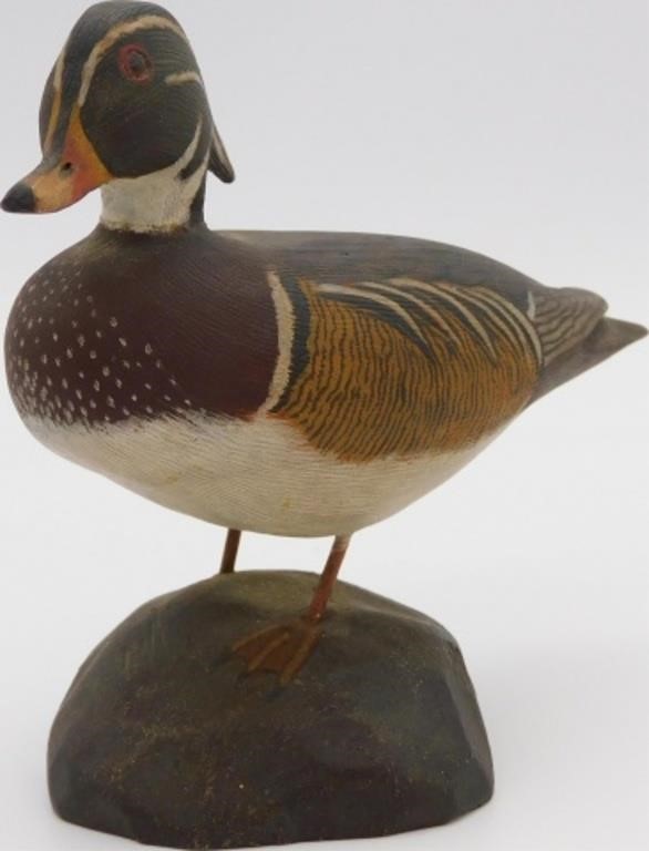 Appraisal: JESS BLACKSTONE SIGNED WITH MONOGRAM CARVED ANDpainted miniature decoy Wood