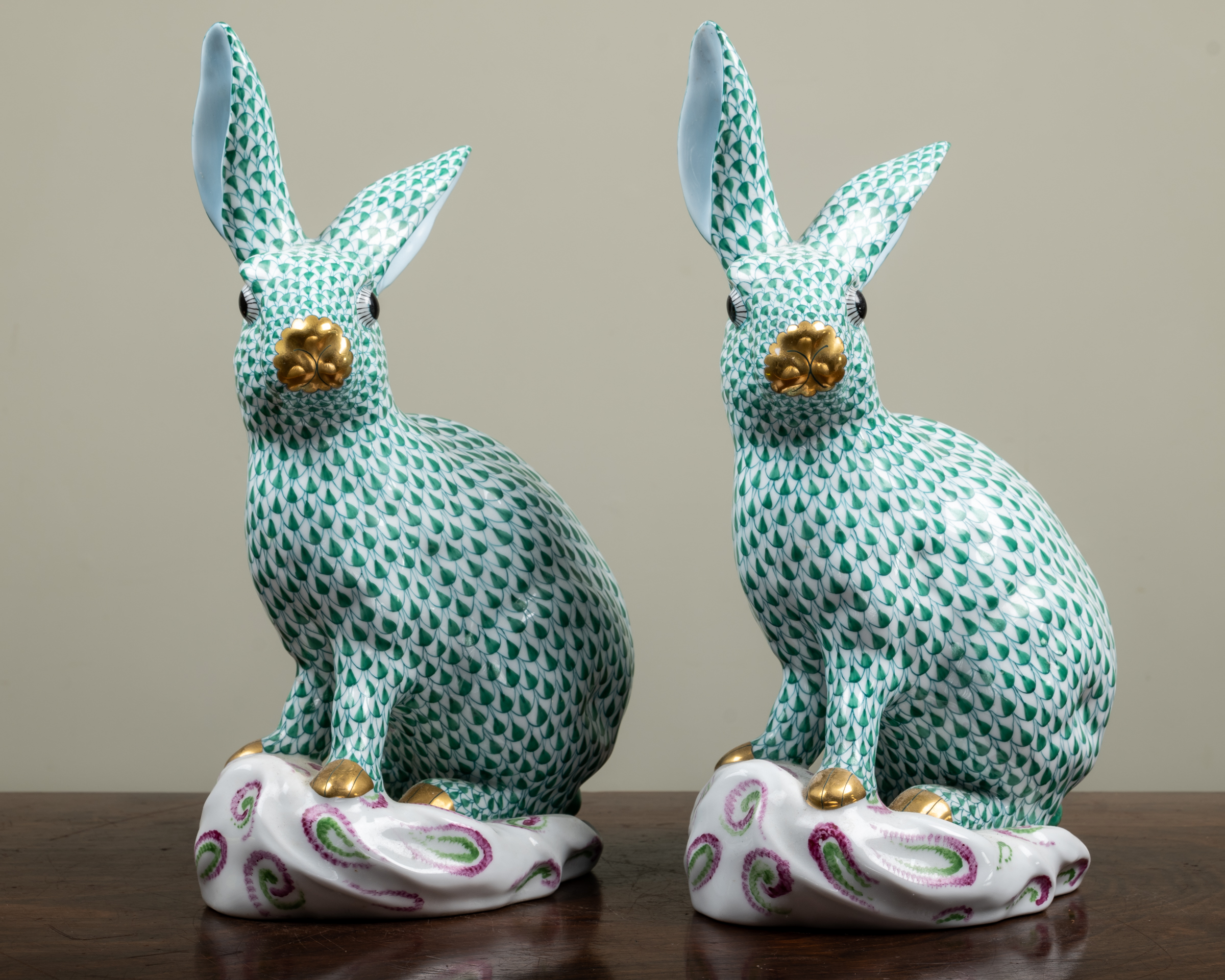 Appraisal: Two Herend porcelain rabbits each cm high Some minor marks