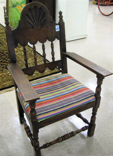 Appraisal: PAIR OF SPANISH BAROQUE STYLE OAK ARMCHAIRS American mid th