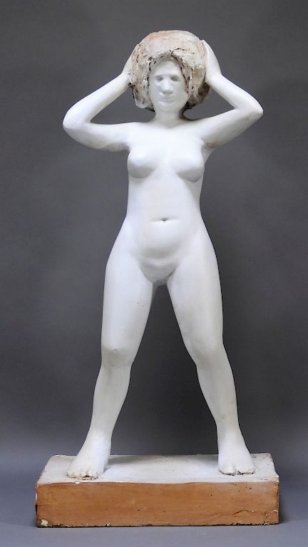 Appraisal: C American Design Plaster Sculpture of Nude United States th