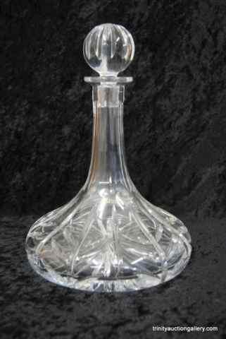 Appraisal: Lead Crystal Ships Decanter w Glass StopperFrom the estate is